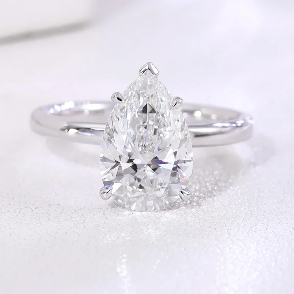 pear lab grown diamond radiant solitaire engagement ring in 10k gold 2