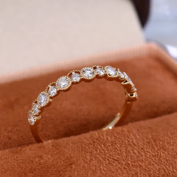 round lab grown diamond eternity ring 14k gold 6